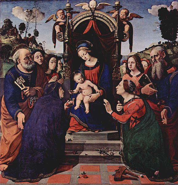 Piero di Cosimo Maria mit dem Kind, Engeln, Hl. Katharina von China oil painting art